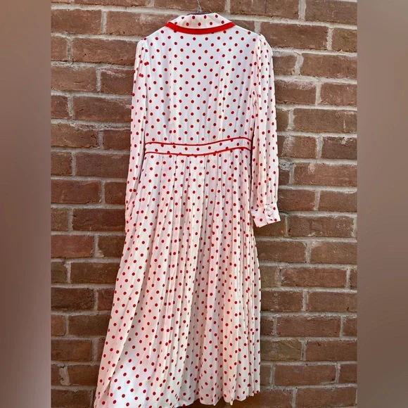 Boden Aria Polka Dot Midi Dress - Picture 9 of 14